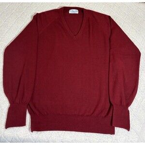Vintage 90s Pickering Red V Neck Sweater USA Made Mens Size L